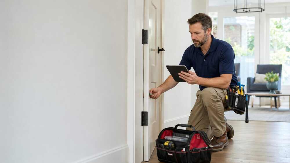 Handyman field service team using The AC People operations platform