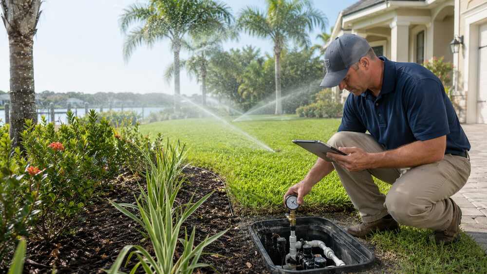 Irrigation field service team using The AC People operations platform