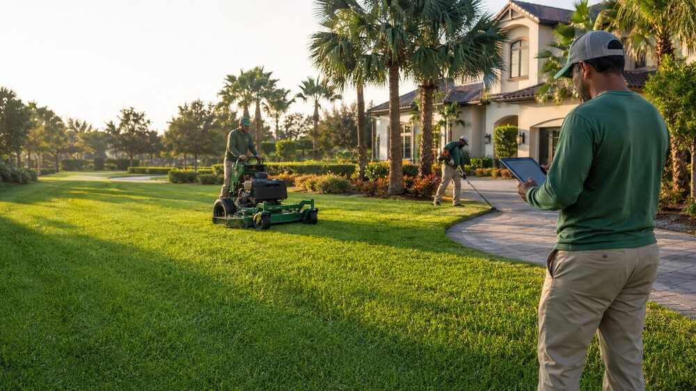 Lawn Care & Grass Cutting field service team using The AC People operations platform