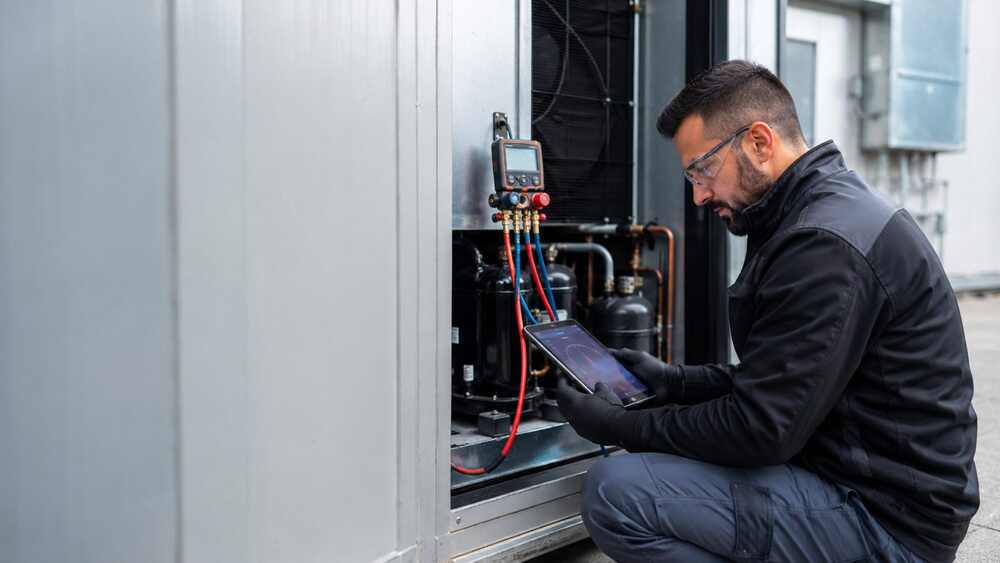 Refrigeration field service team using The AC People operations platform